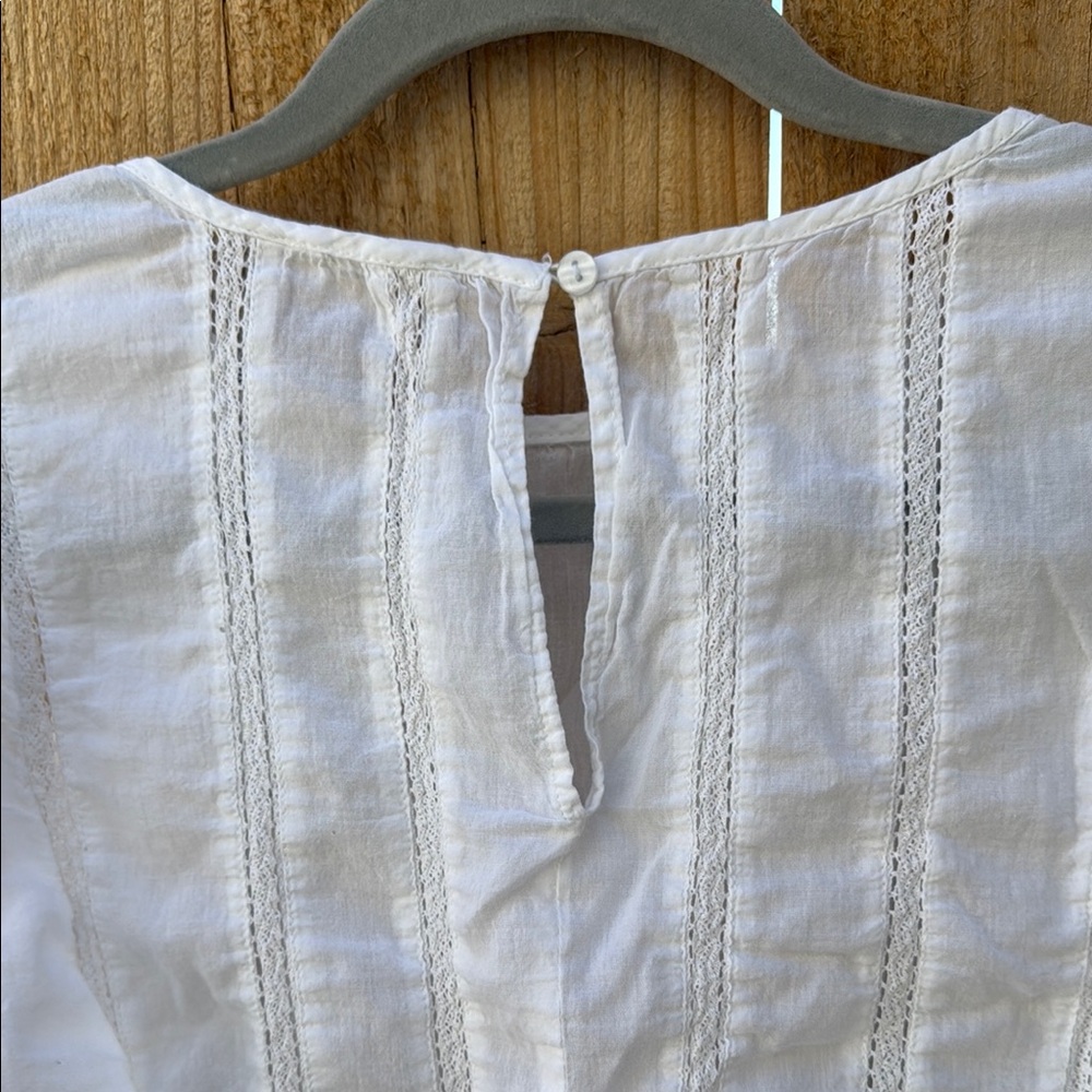 Elan White Sleeveless Ruffled Smocked Blouse - Picture 7 of 14